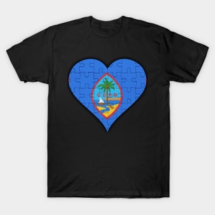 Guamanian Jigsaw Puzzle Heart Design - Gift for Guamanian With Guam Roots T-Shirt